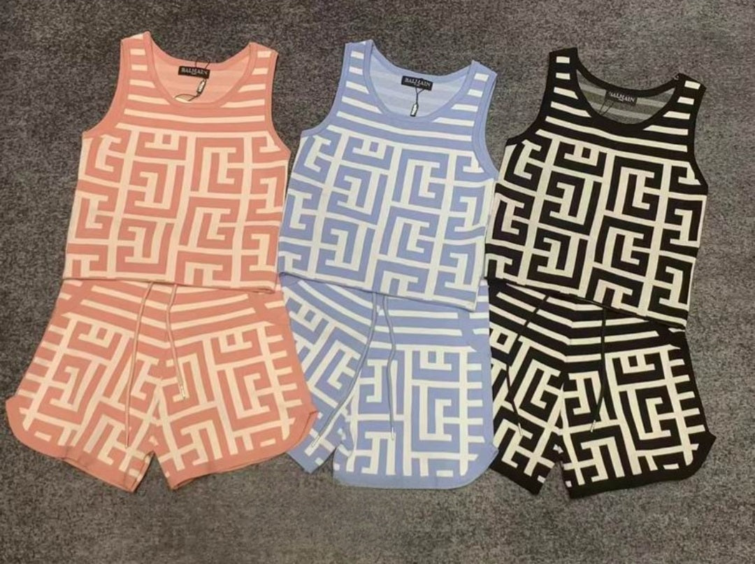 Bal #Bi Color Knit Short Set
