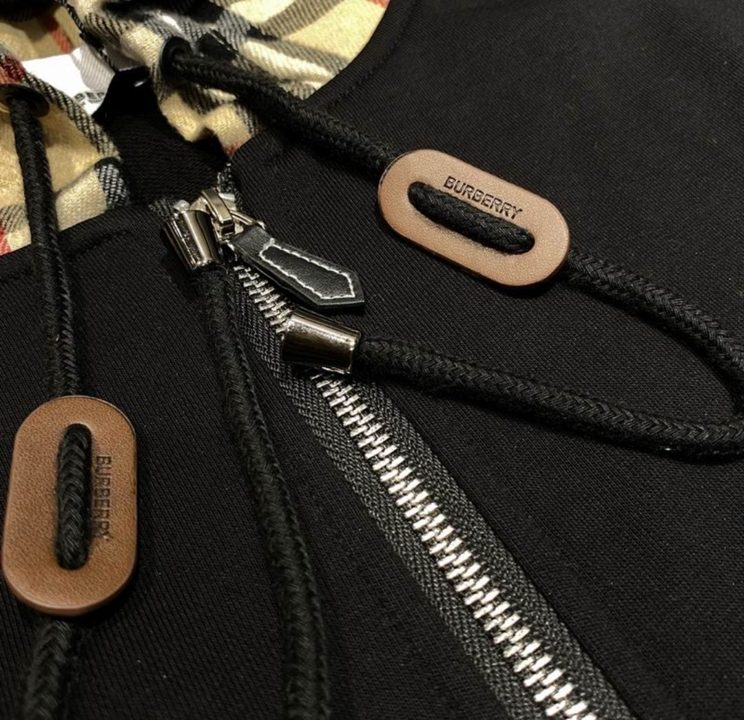 Bur #Check Zip Hoodie