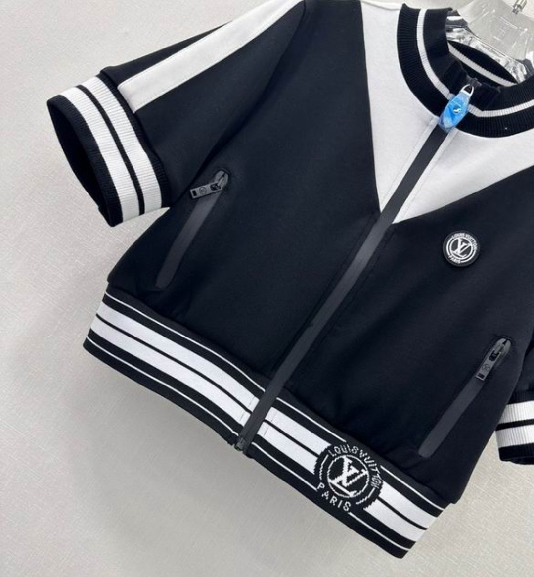 LV #Signature Stripe Short Sleeve Jacket