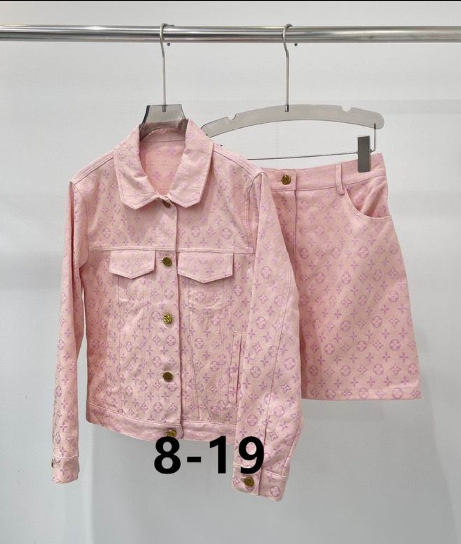 LV #Denim Jacket & Skirt