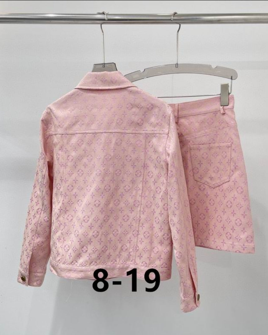 LV #Denim Jacket & Skirt