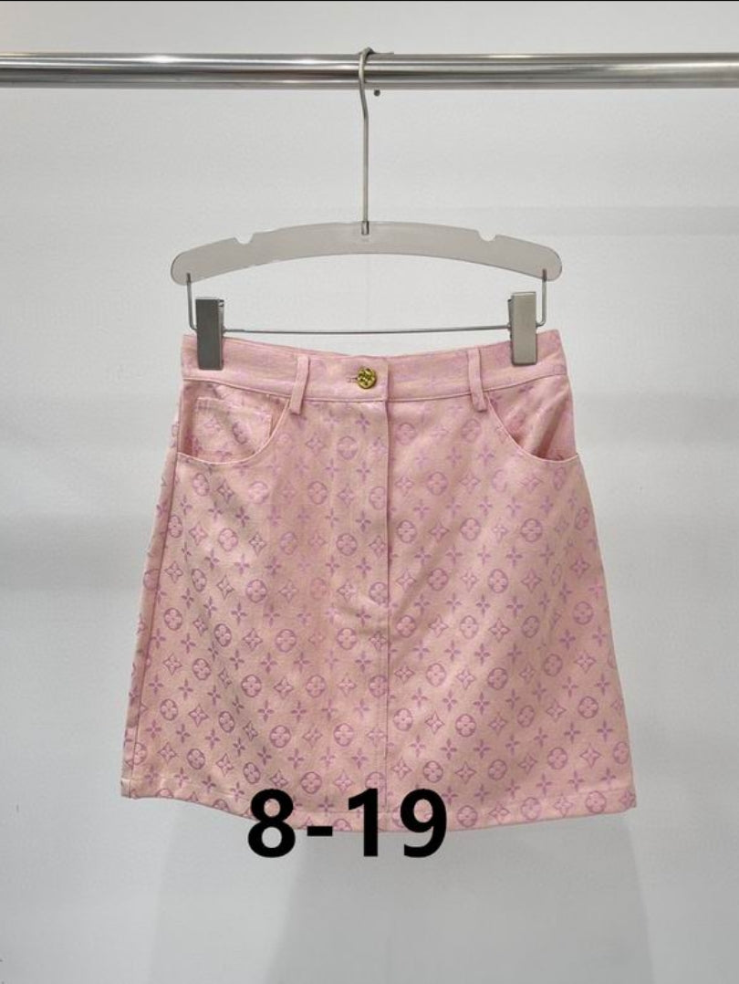 LV #Denim Jacket & Skirt