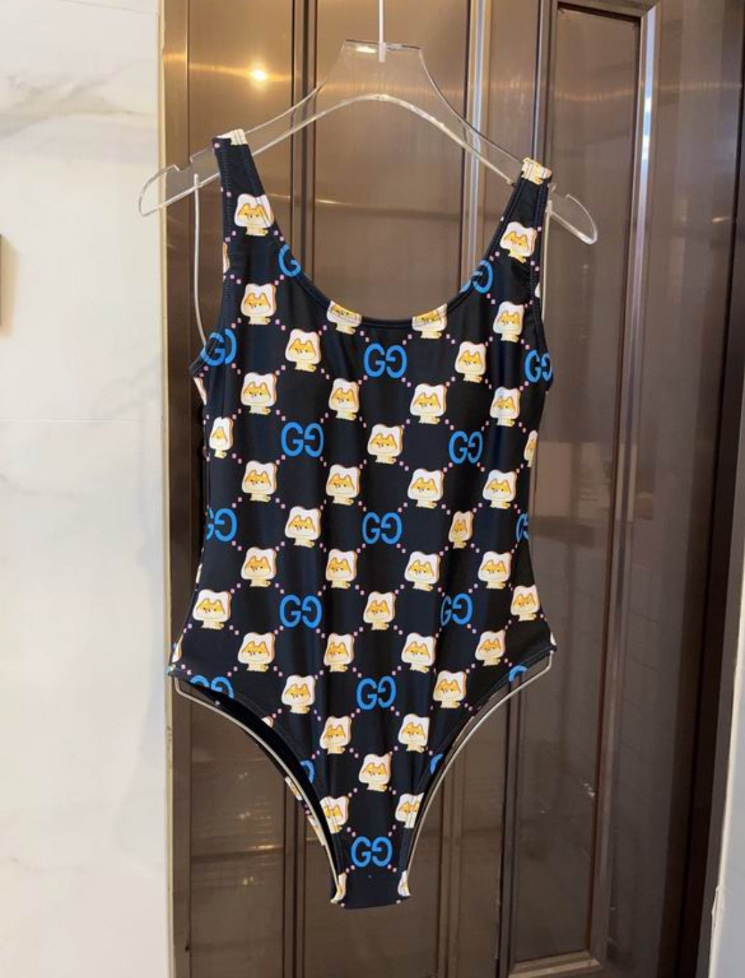 GG #Dog Bread Jacquard Swimsuit