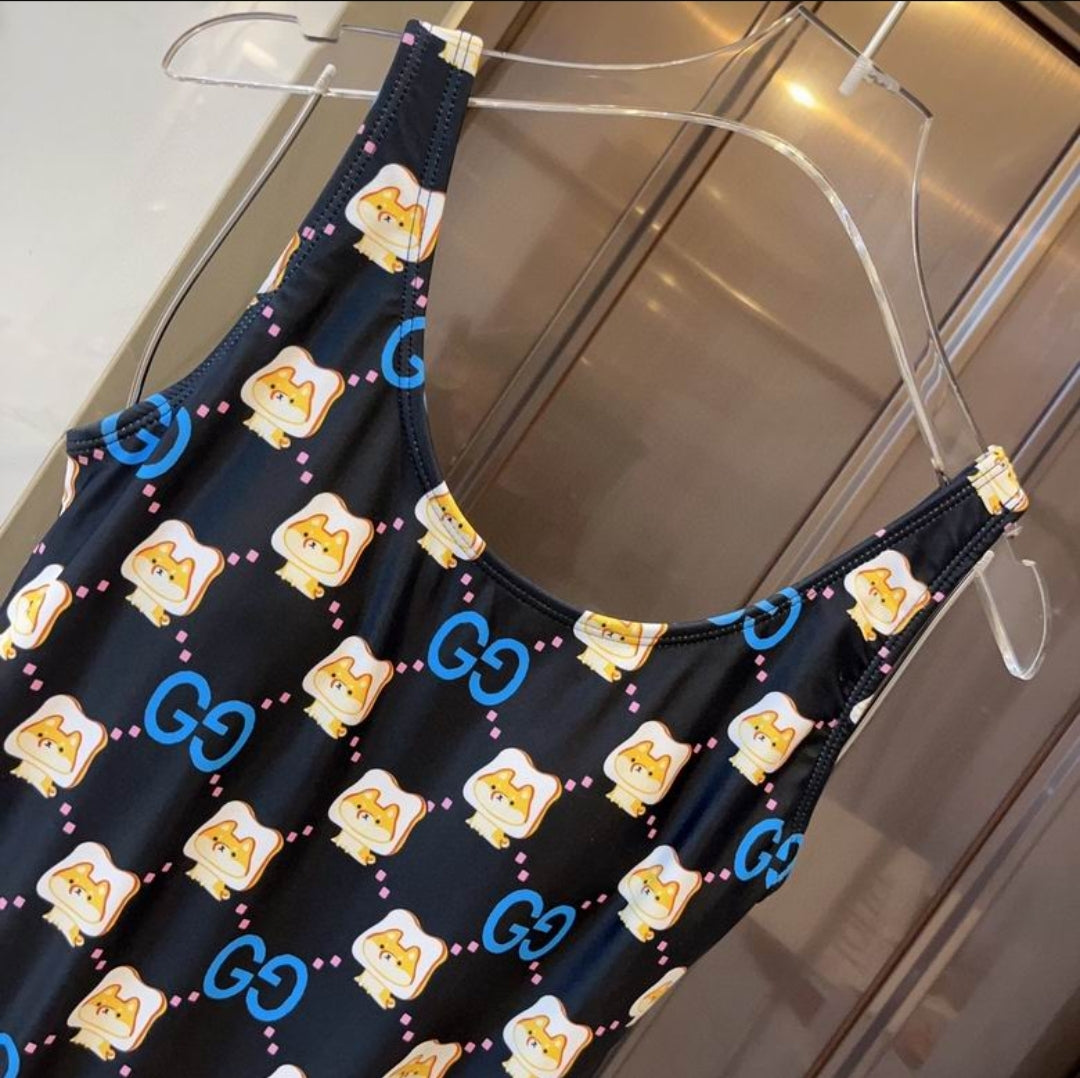 GG #Dog Bread Jacquard Swimsuit