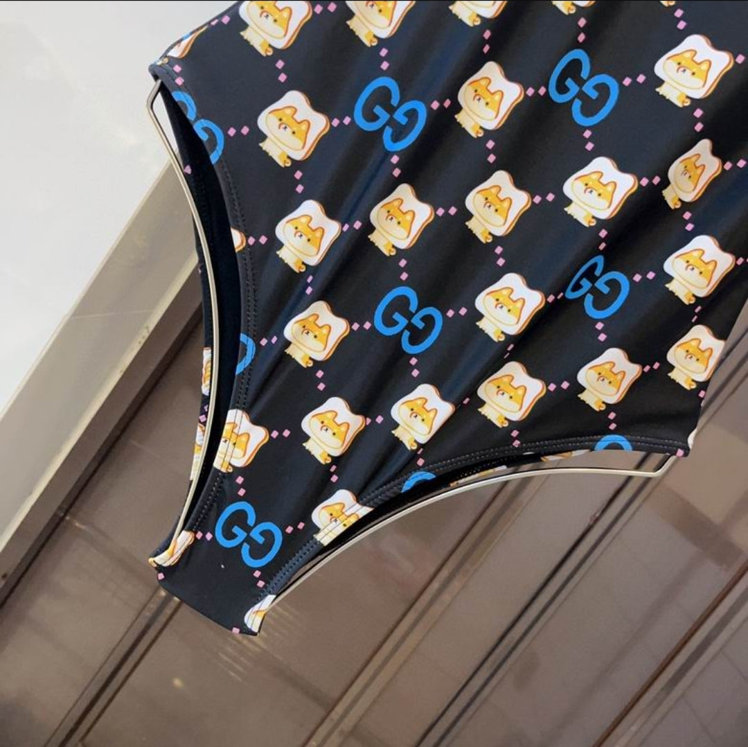 GG #Dog Bread Jacquard Swimsuit