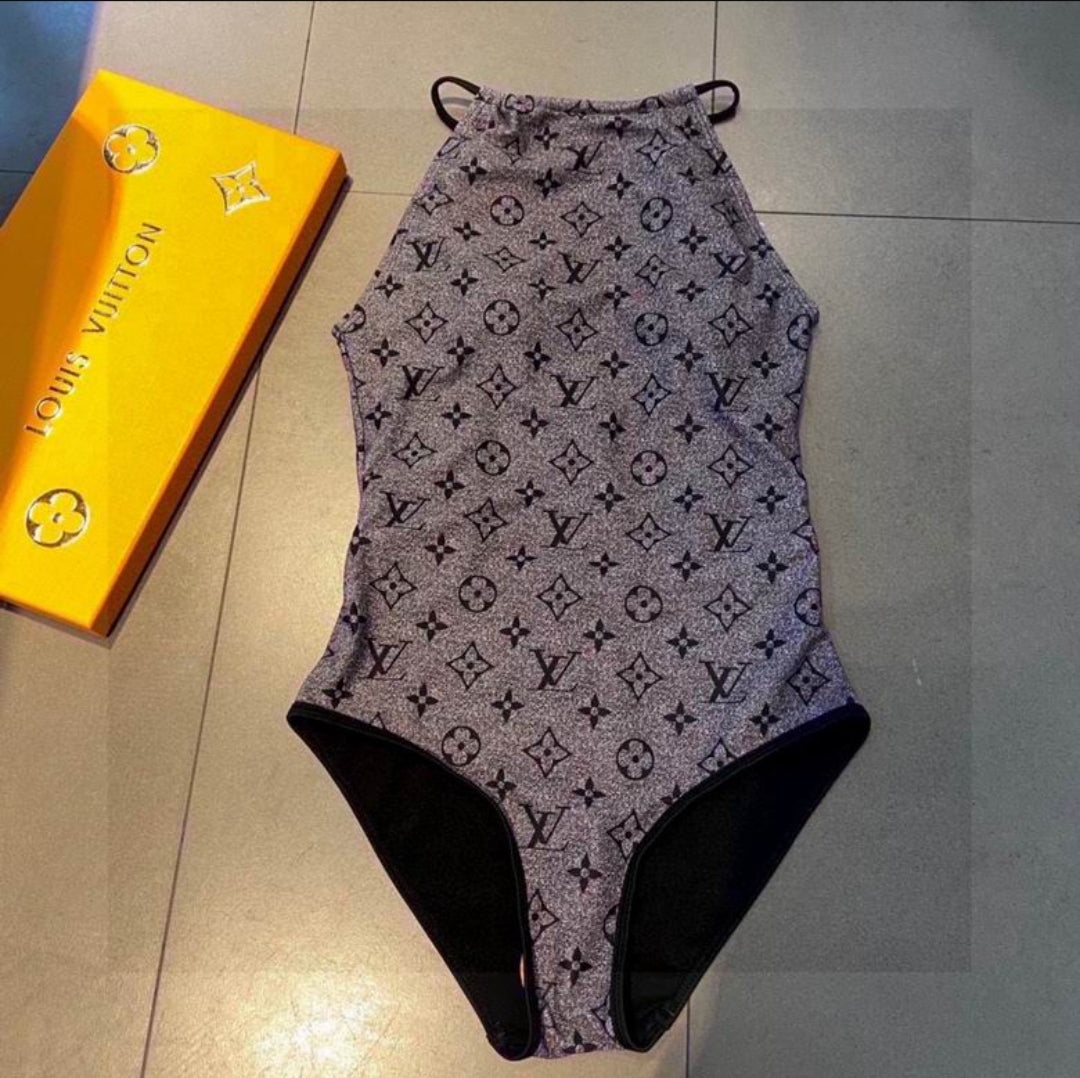 LV #Black/Silver Monogram One Piece