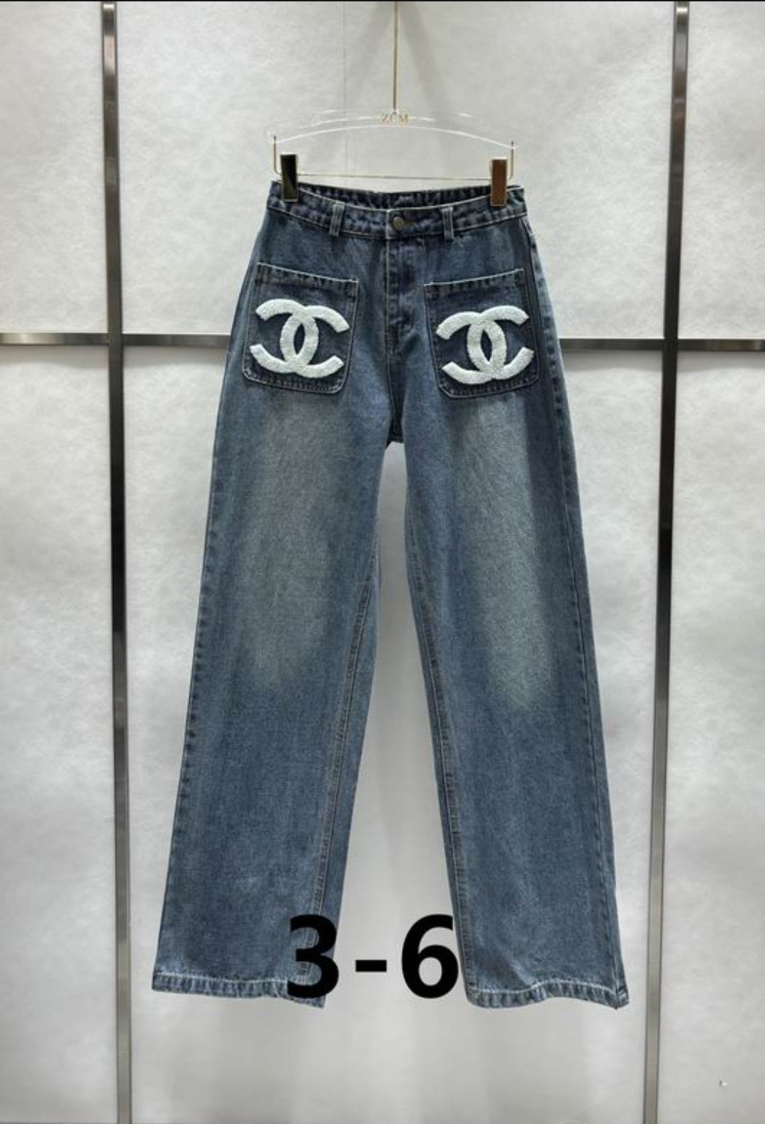 C #Big Logo Front Pocket Denim