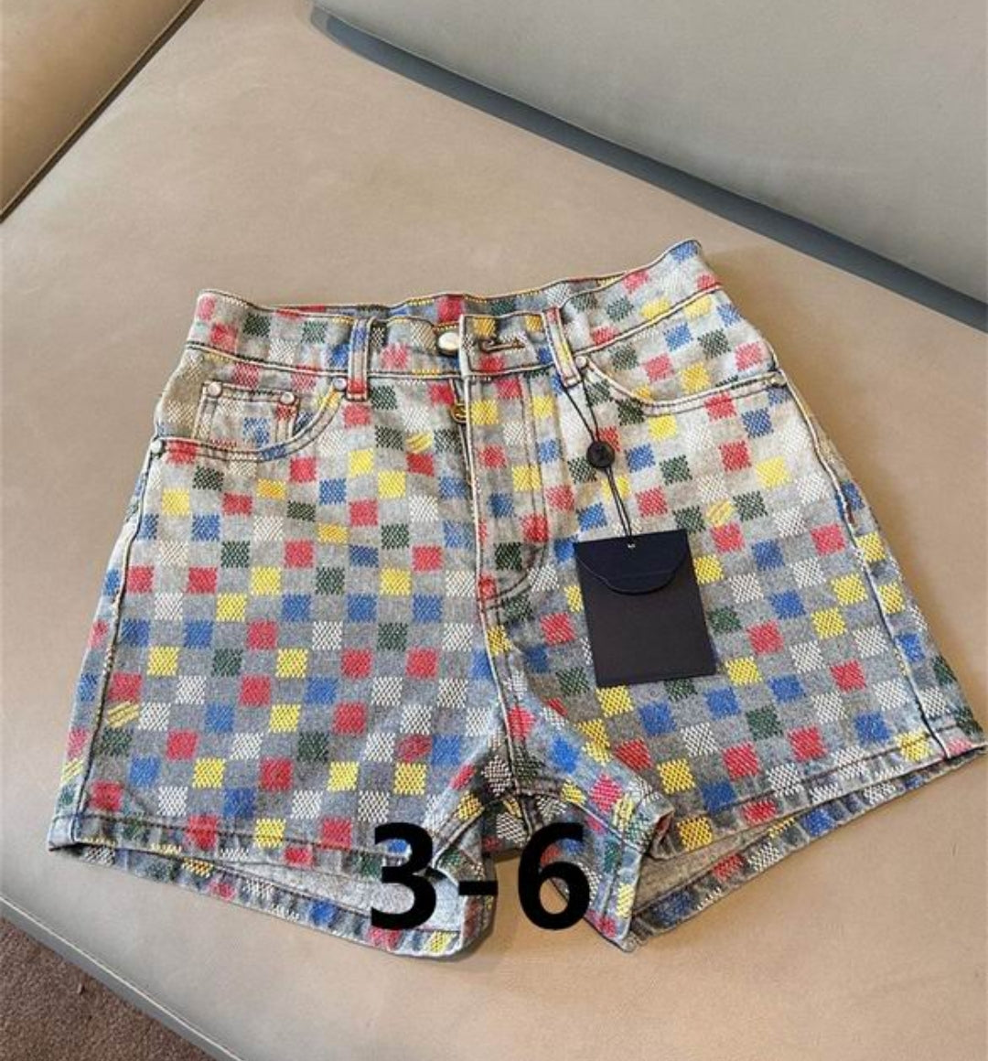 LV #Damier Denim Shorts