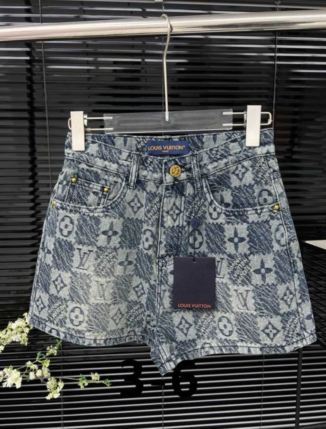 LV #Damier&Monogram Denim Shorts