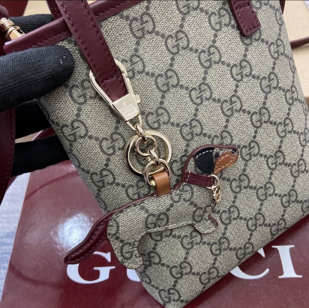GG #Supreme Mini Tote & Dog Key Chain