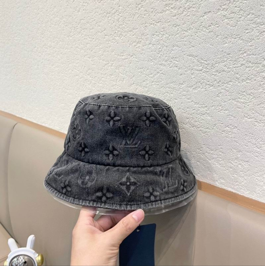 LV #Embossed Monogram Denim Bucket