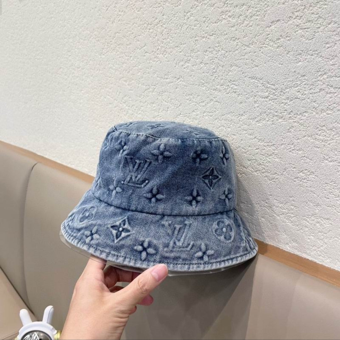 LV #Embossed Monogram Denim Bucket