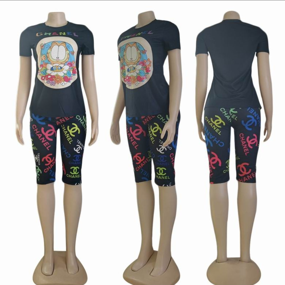C #Garfield Spandex Short Set