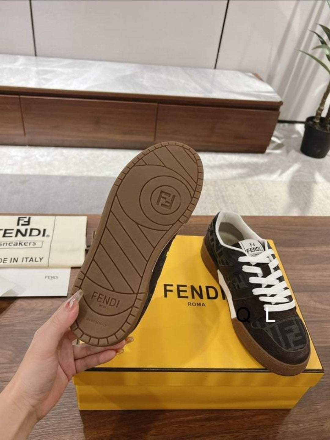 FF #Zucca Monogram Panelled Sneaker