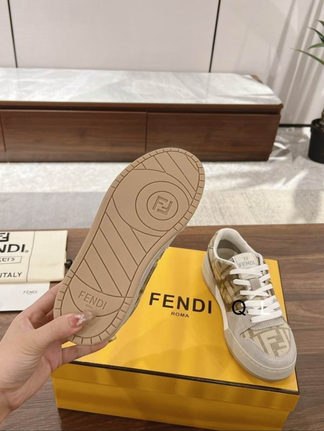 FF #Zucca Monogram Panelled Sneaker