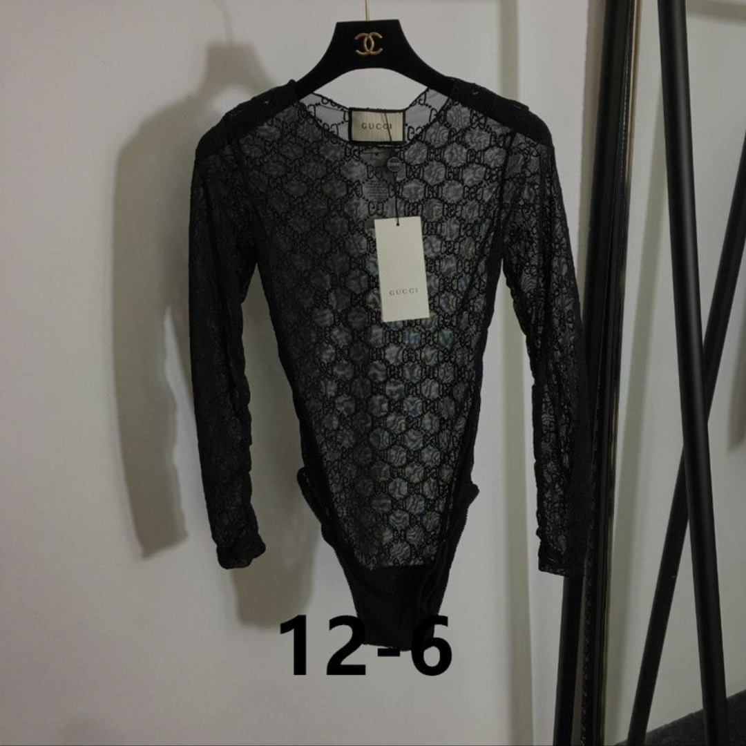 GG #Sheer Lace Bodysuit