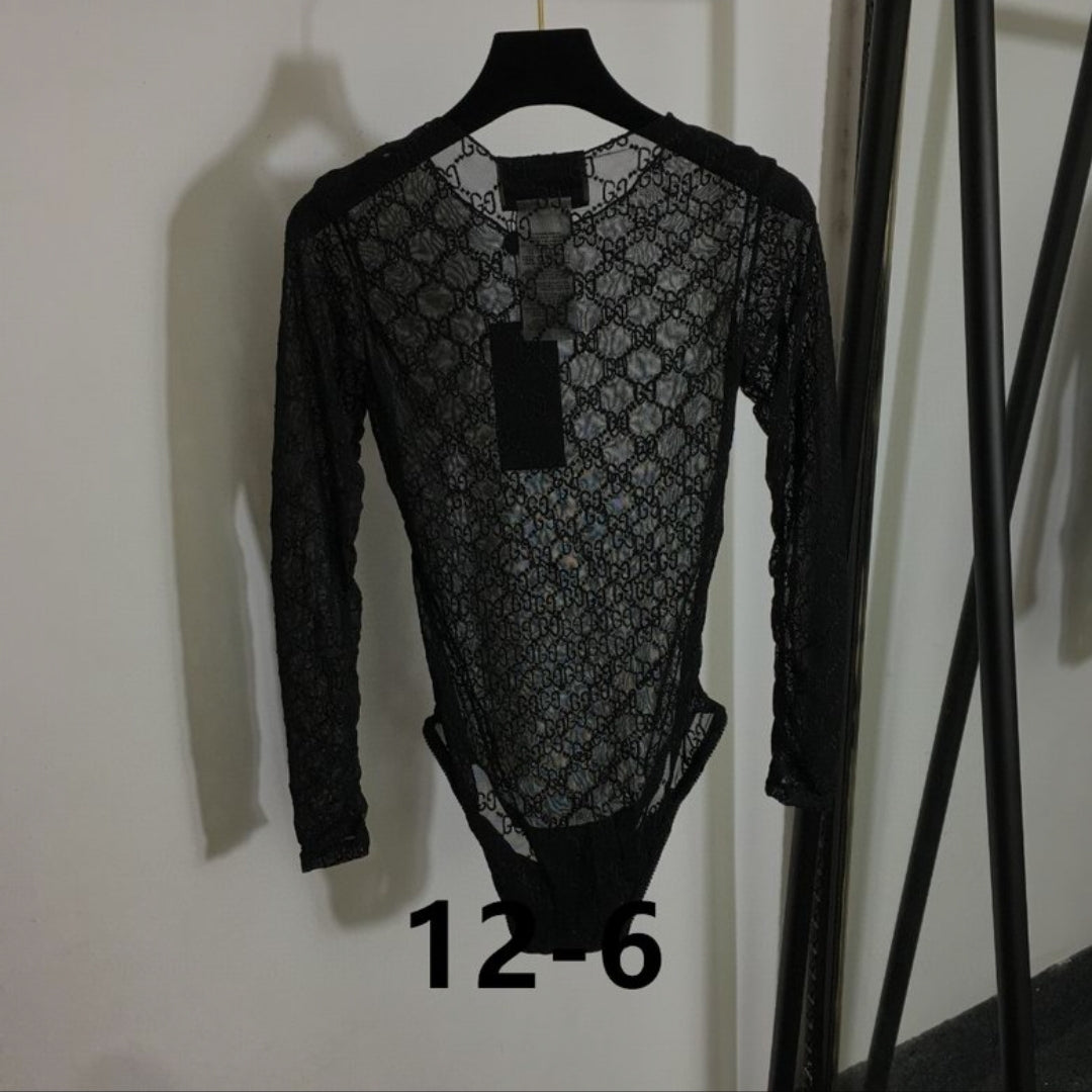 GG #Sheer Lace Bodysuit