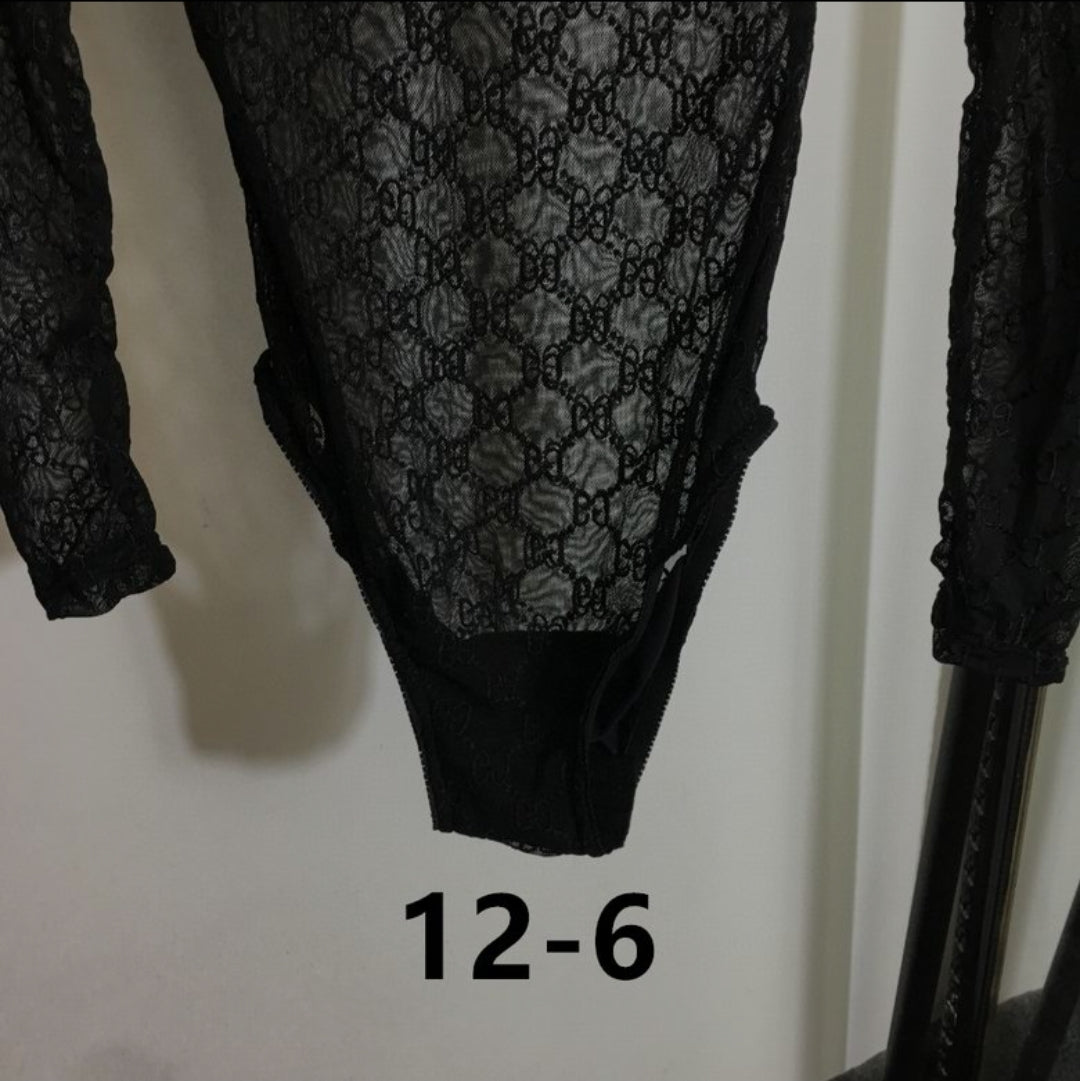 GG #Sheer Lace Bodysuit