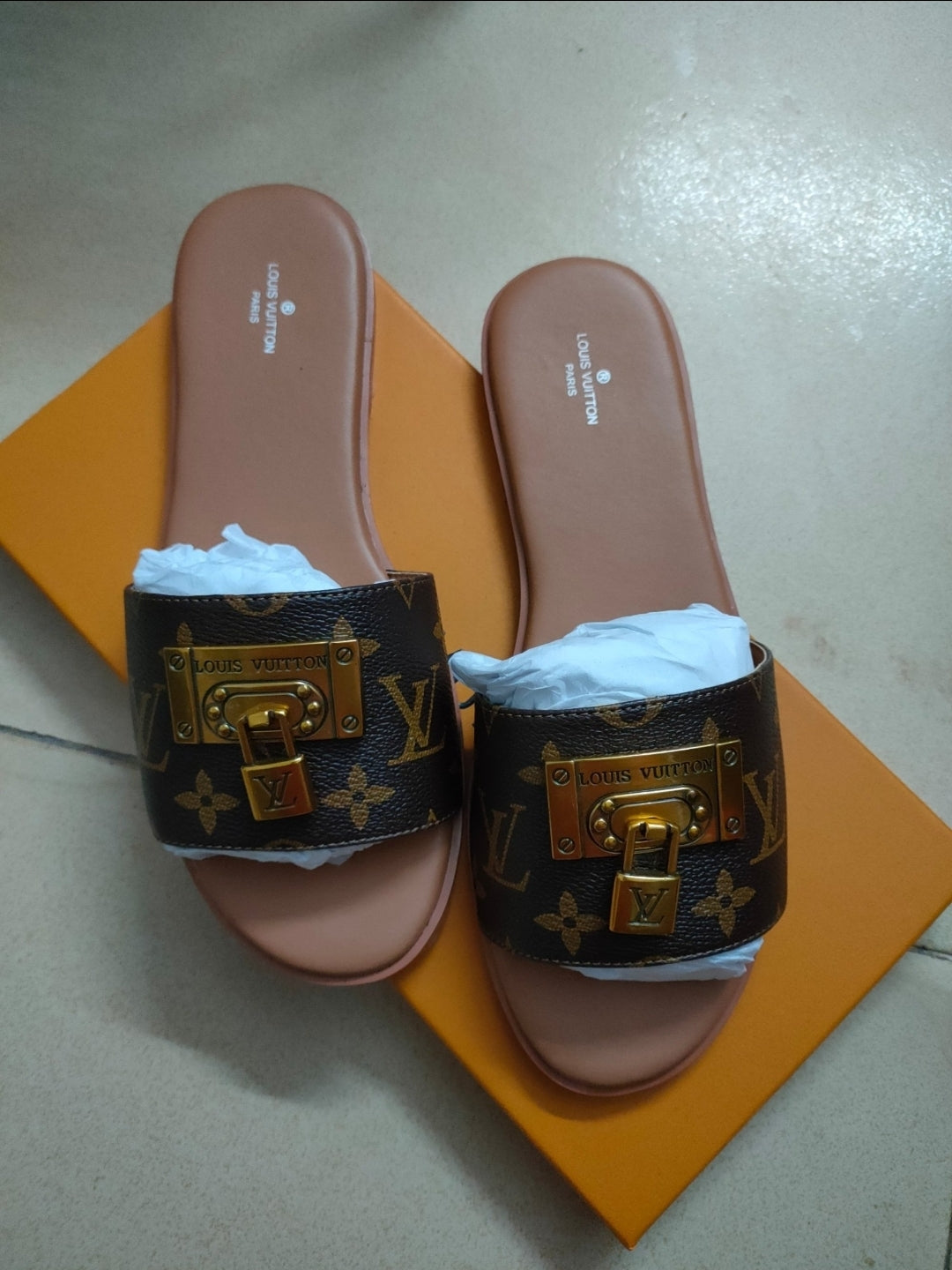 LV #Lock It Flat Mules