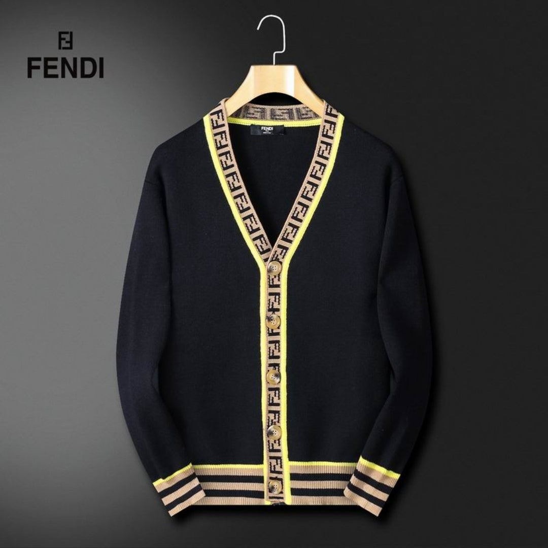 FF #Monogram Trim Cardigan