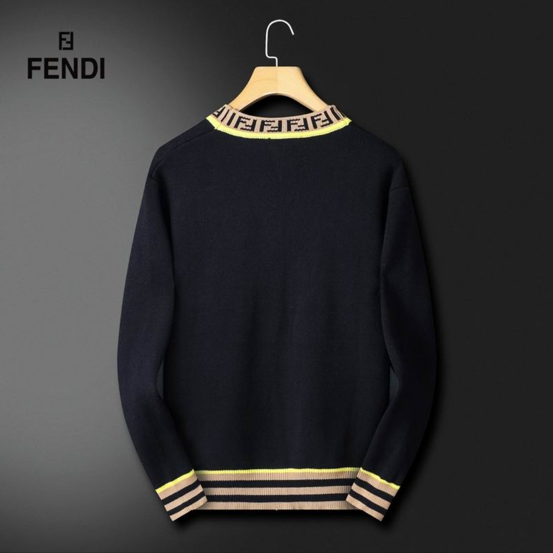 FF #Monogram Trim Cardigan