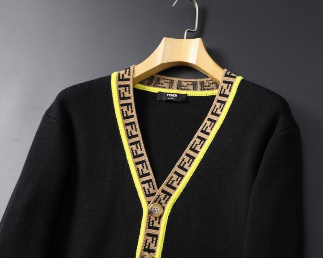 FF #Monogram Trim Cardigan