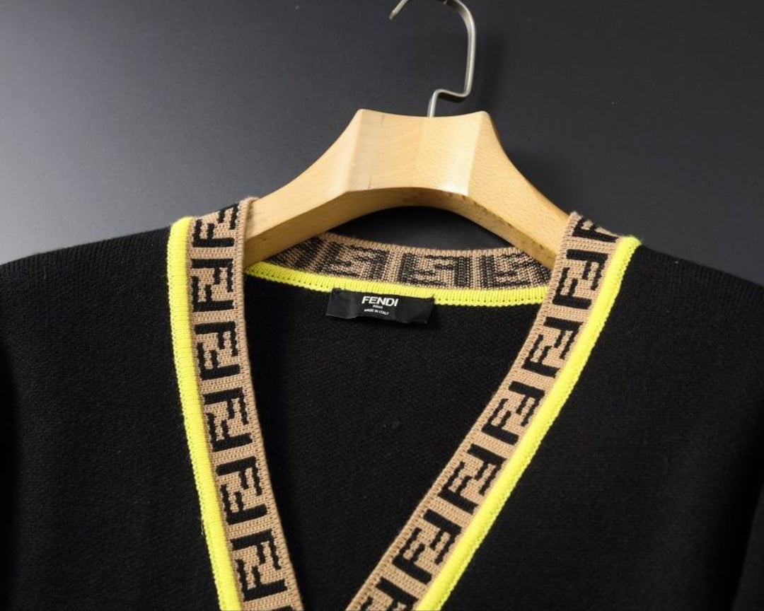 FF #Monogram Trim Cardigan