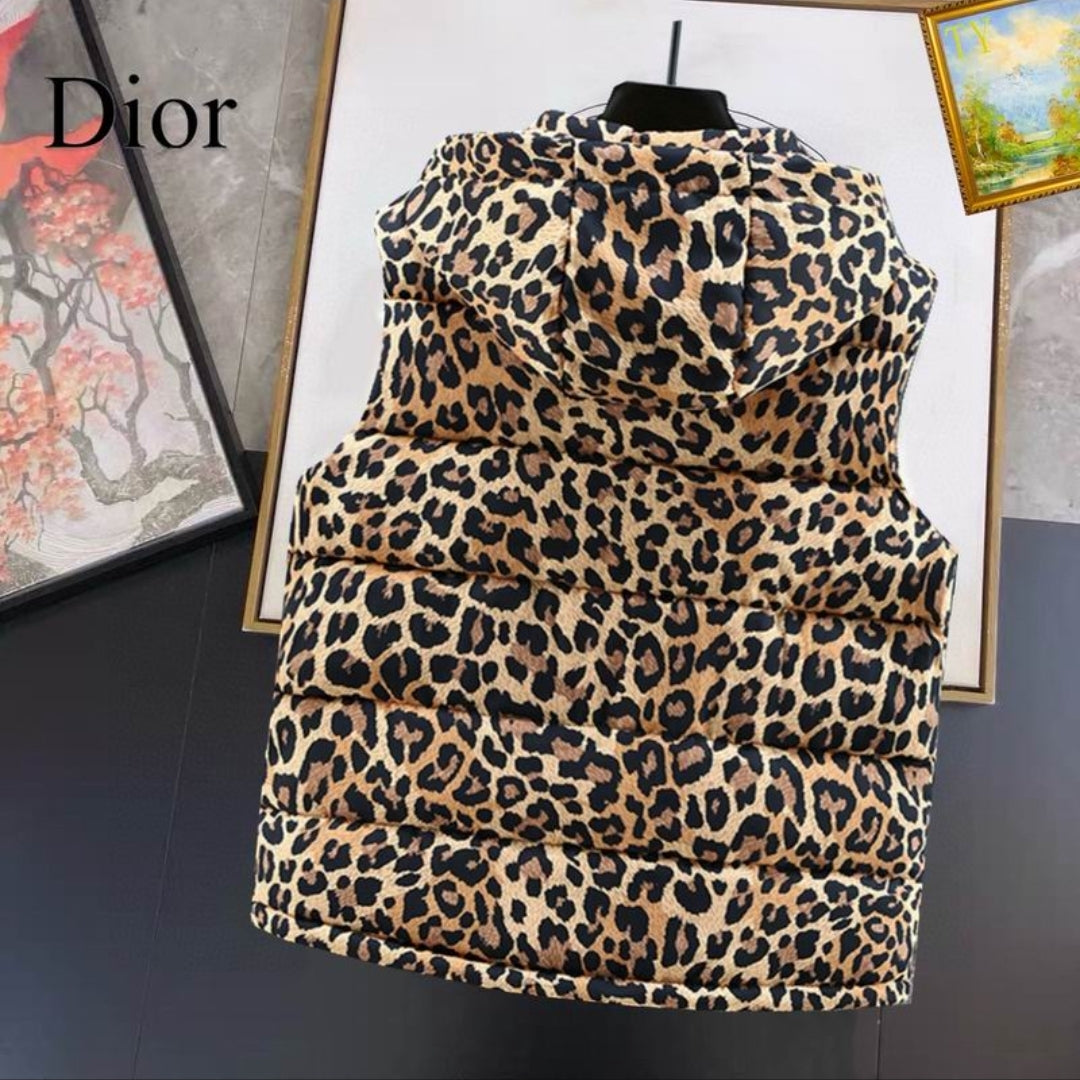 CD #Leopard Puffer Vest