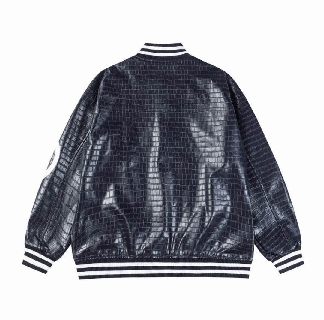 LV #Lovers Crocodile Varsity Jacket