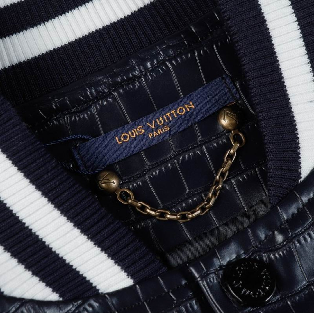 LV #Lovers Crocodile Varsity Jacket