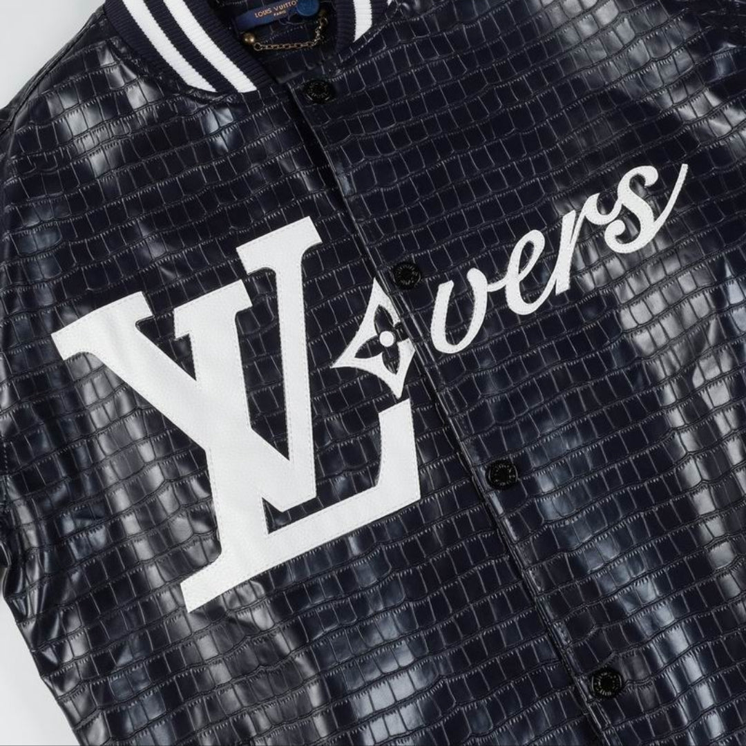 LV #Lovers Crocodile Varsity Jacket