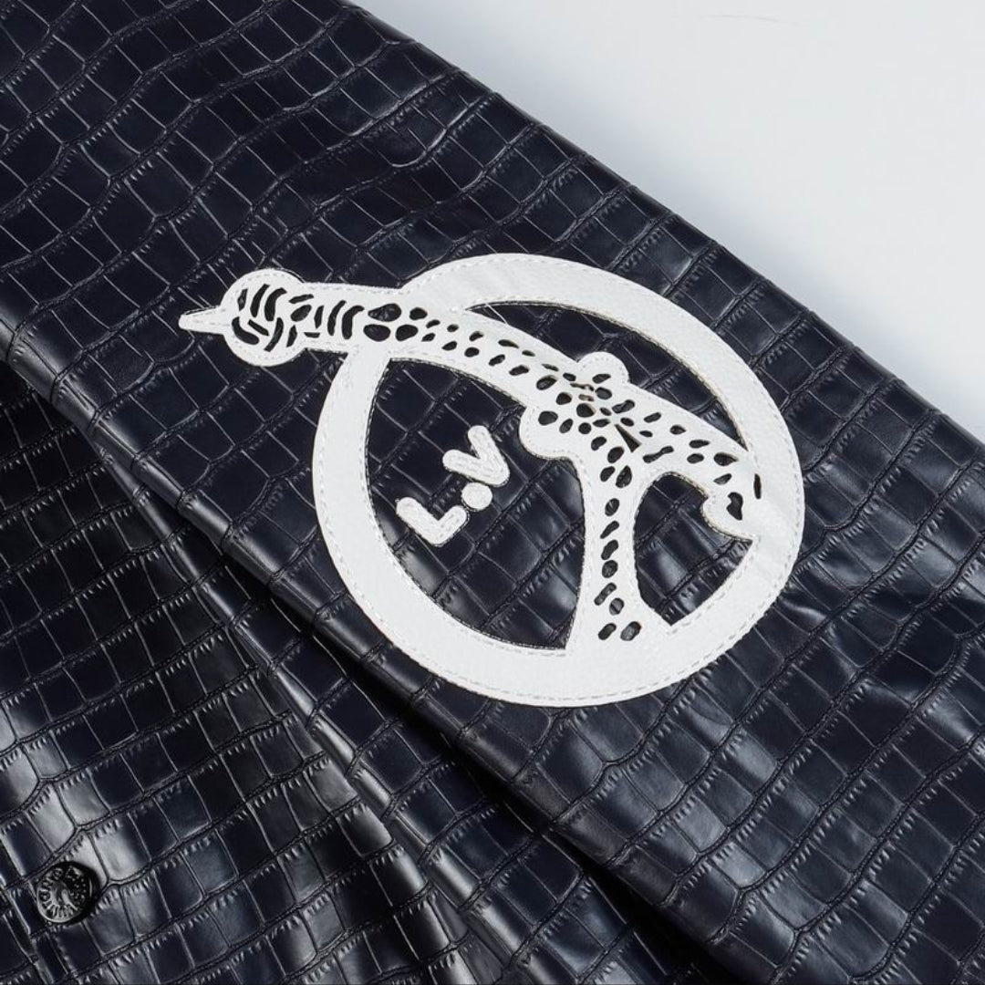 LV #Lovers Crocodile Varsity Jacket