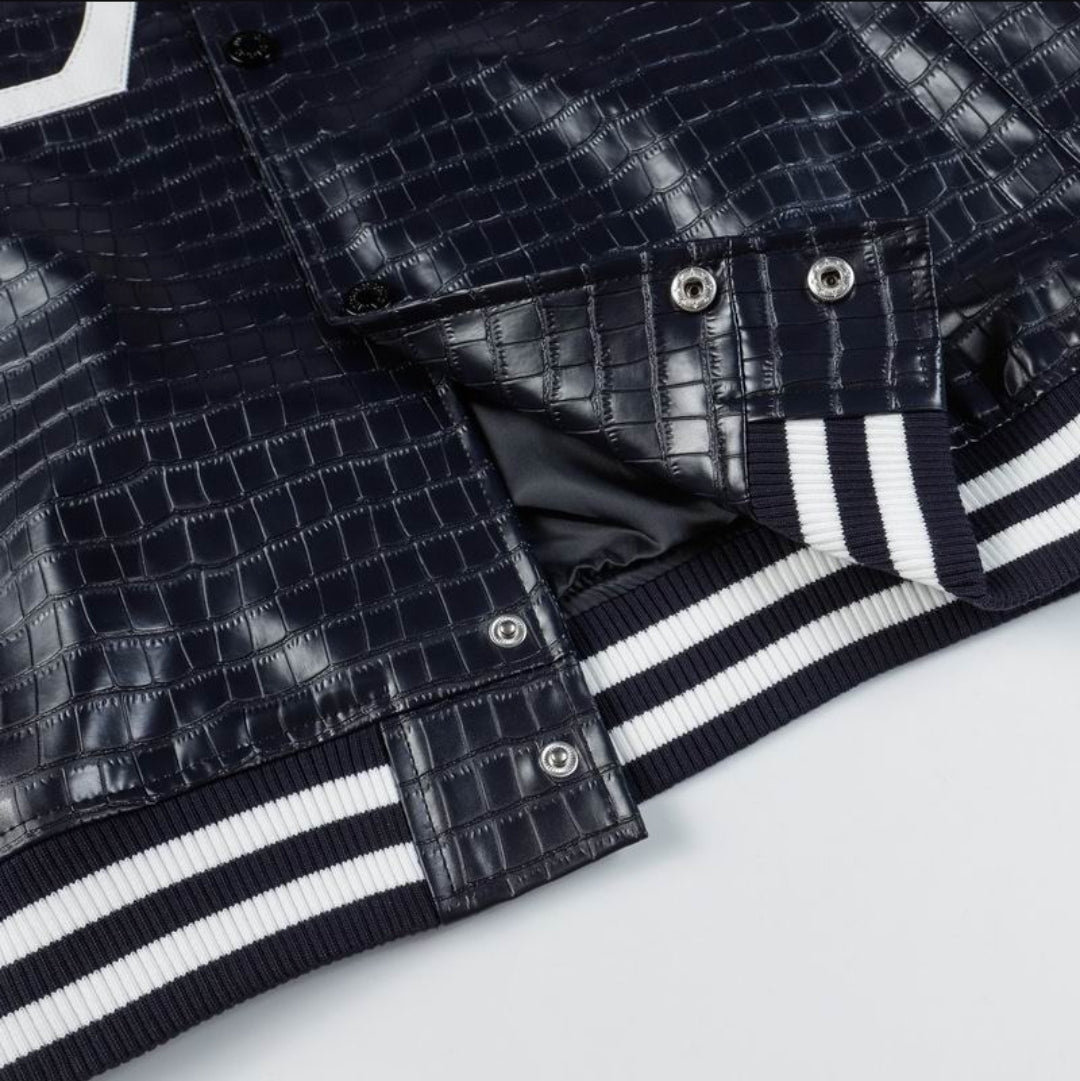 LV #Lovers Crocodile Varsity Jacket