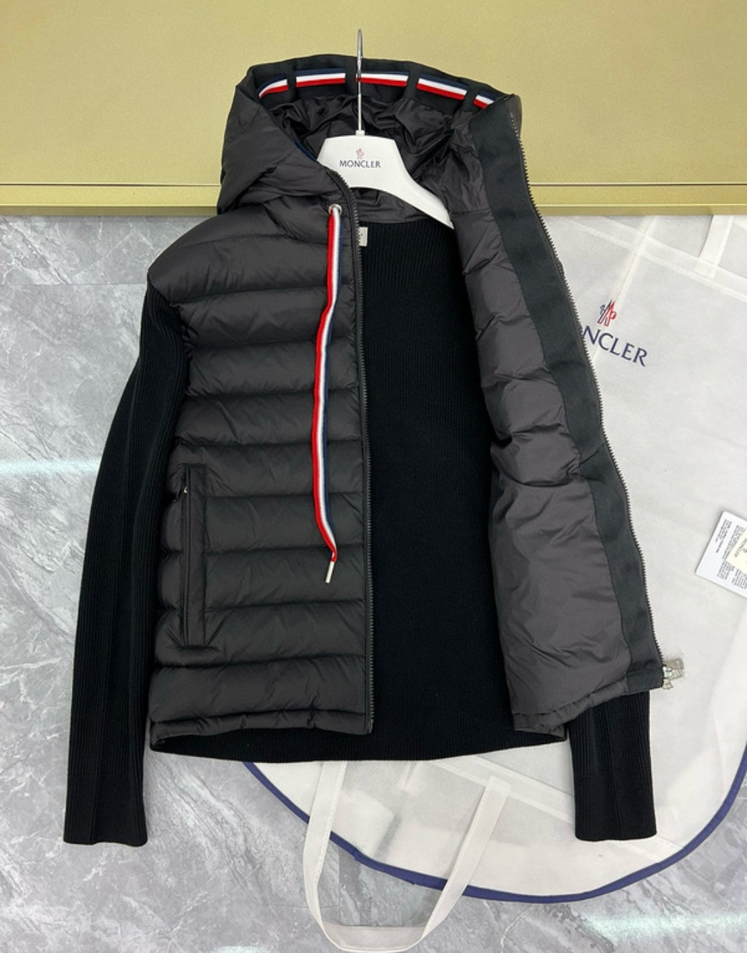 MC #Quilted Down & Knit Cardigan
