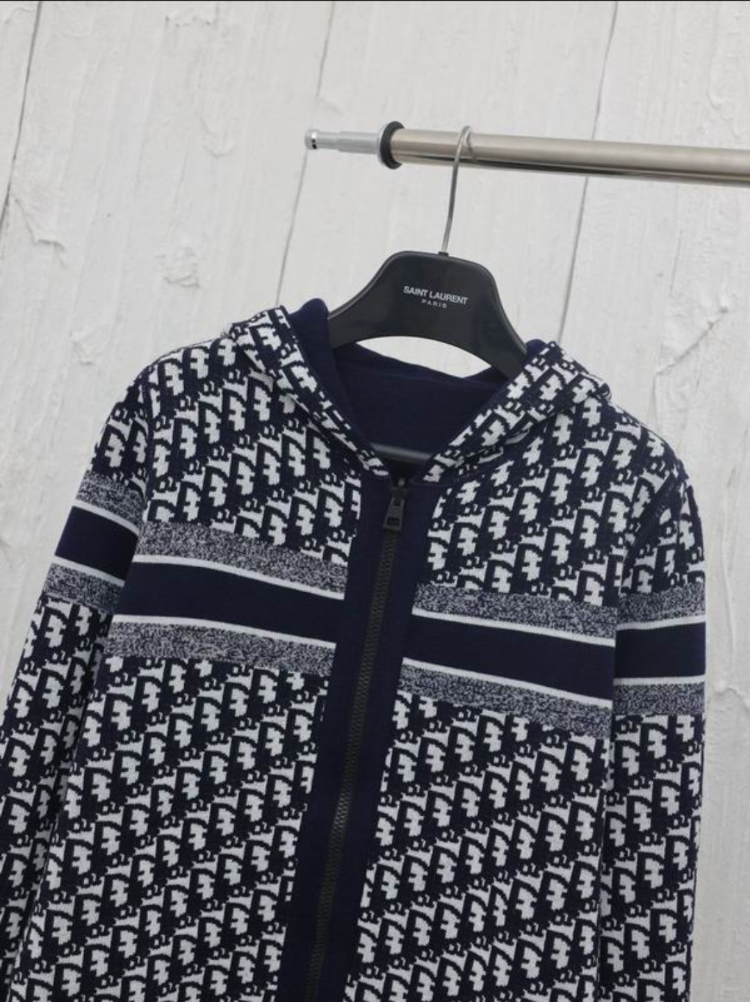 CD #Oblique Reversible Zipped Hoodie