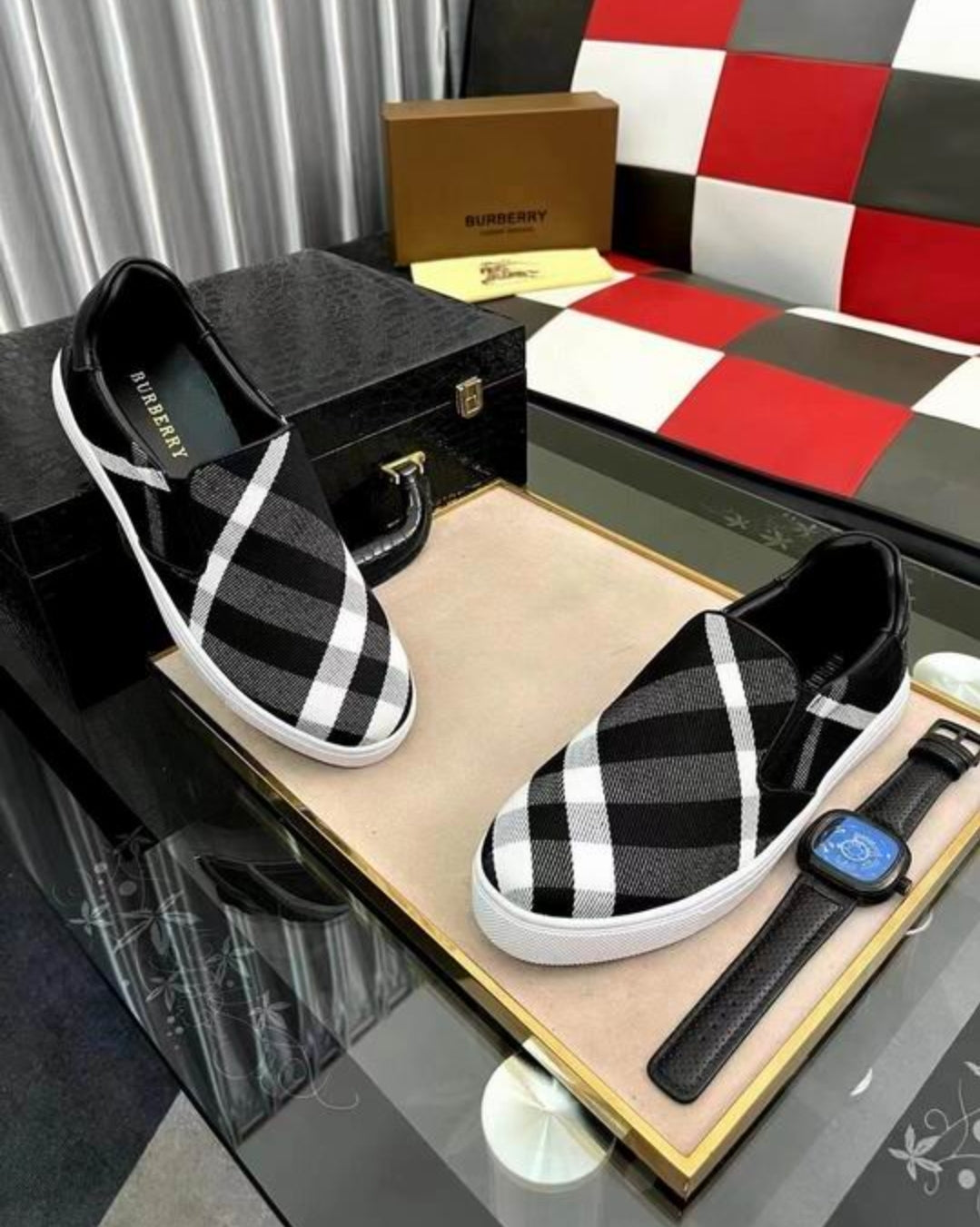 Bur #CheckeredSlipOns