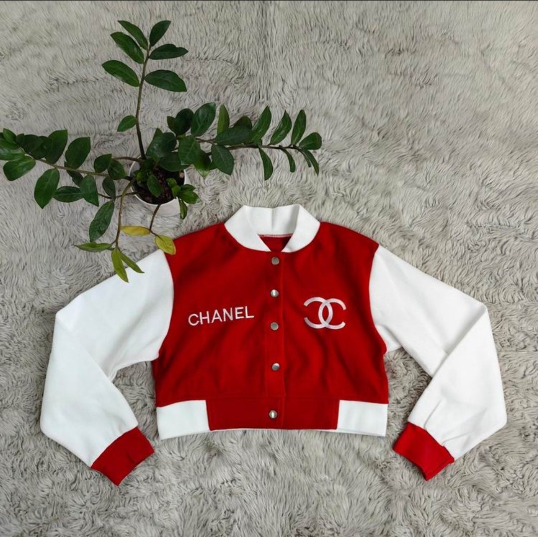 C #Cropped Varsity Jacket