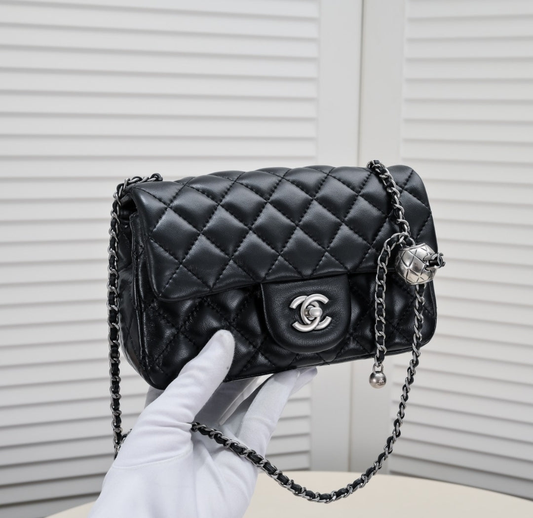 Chanel #QuiltedFlapback Silver