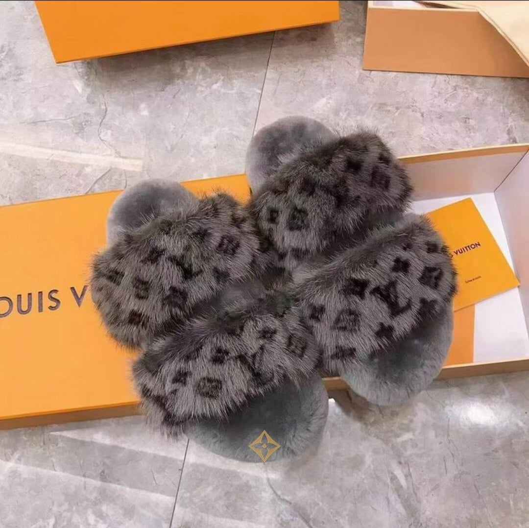 LV #Fur SunSet Flats (4Colors)