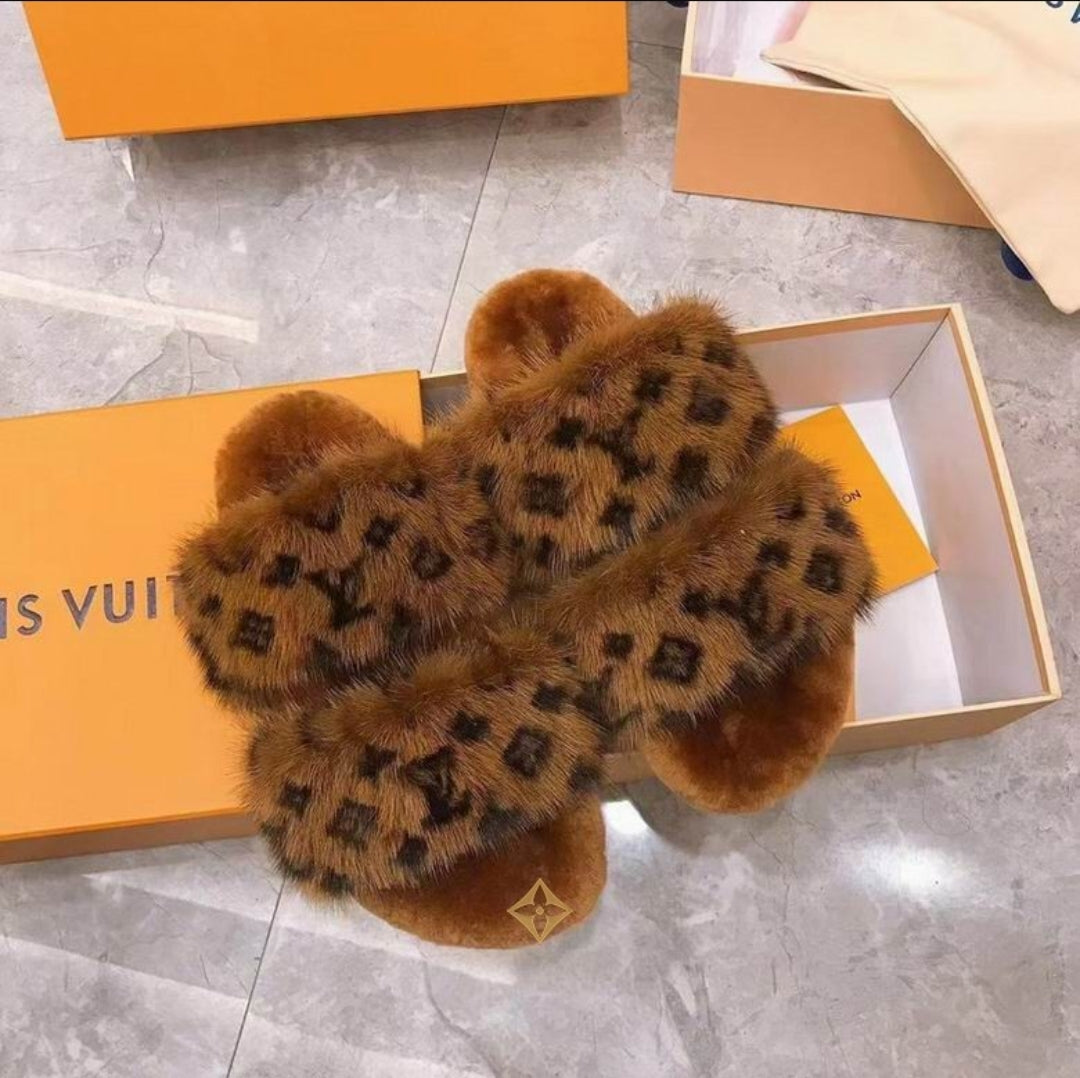 LV #Fur SunSet Flats (4Colors)