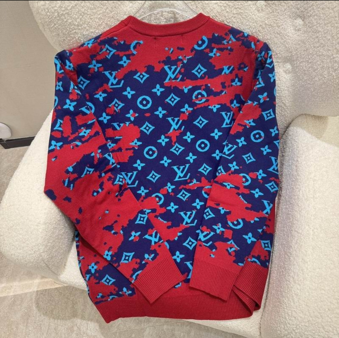 LV #RedDistressed Sweater