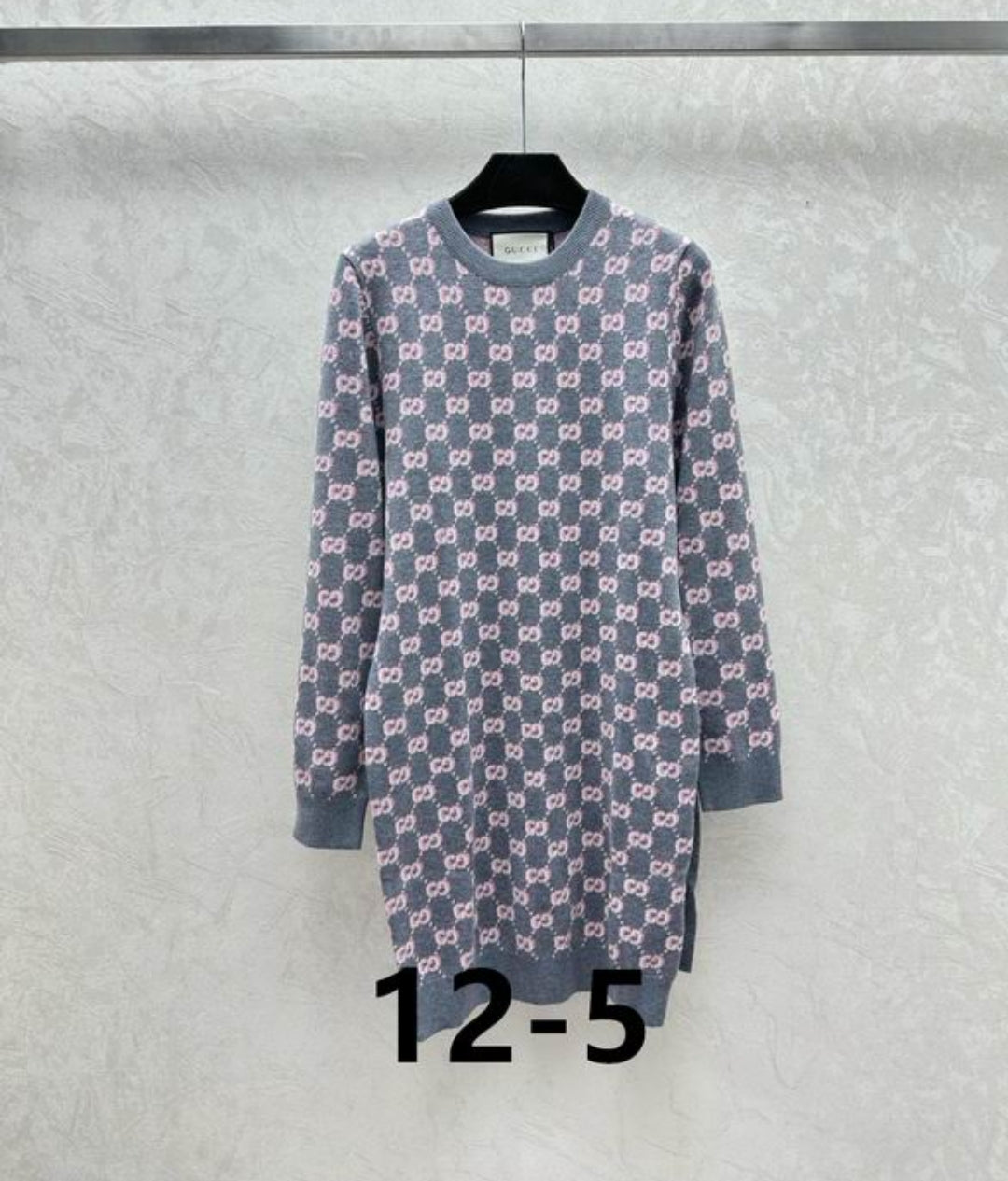 GG #Jacquard Long Sleeve Dress (3Colors)