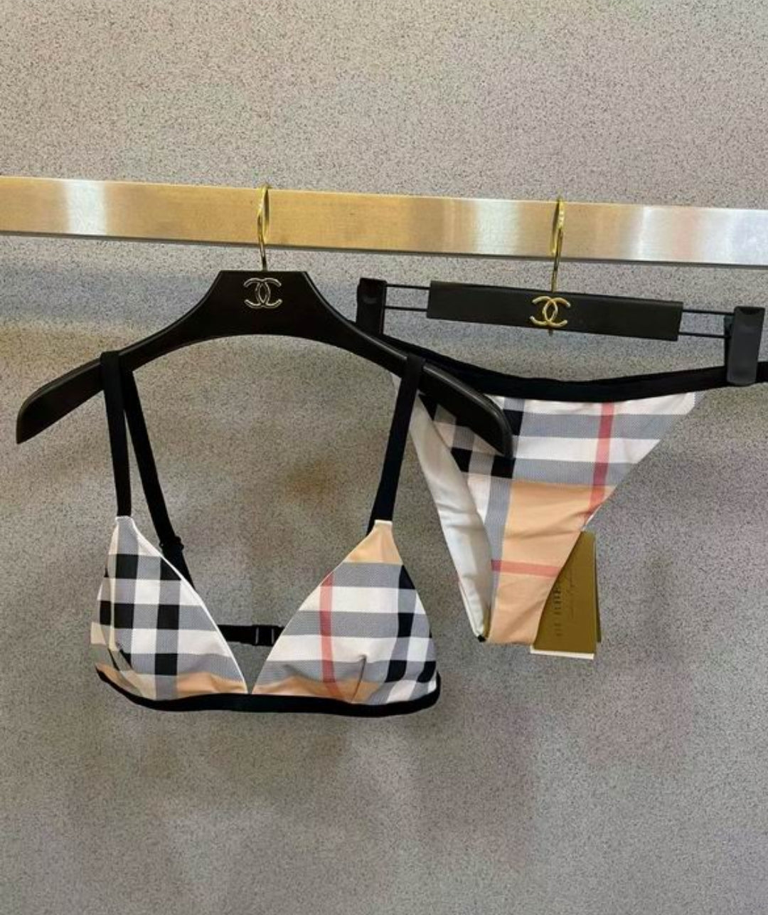 Bur #Long Check Bikini