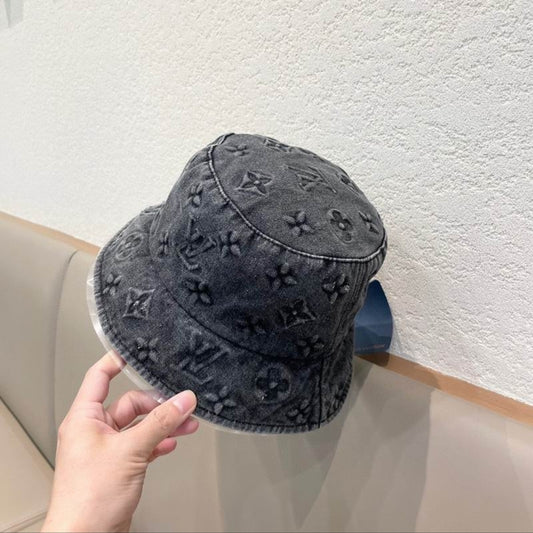 LV #Embossed Monogram Denim Bucket