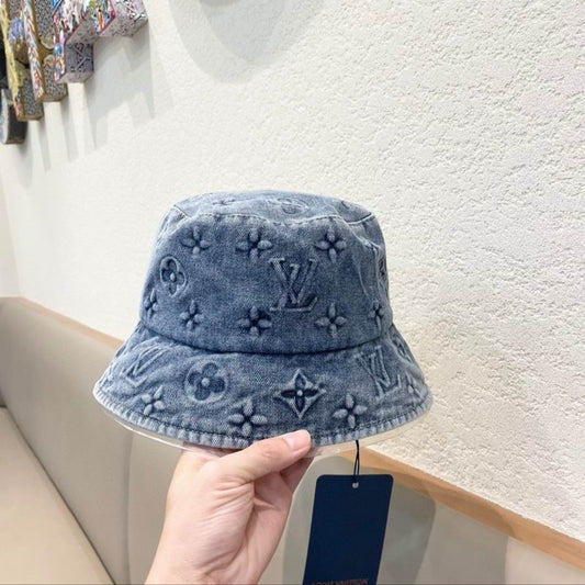 LV #Embossed Monogram Denim Bucket
