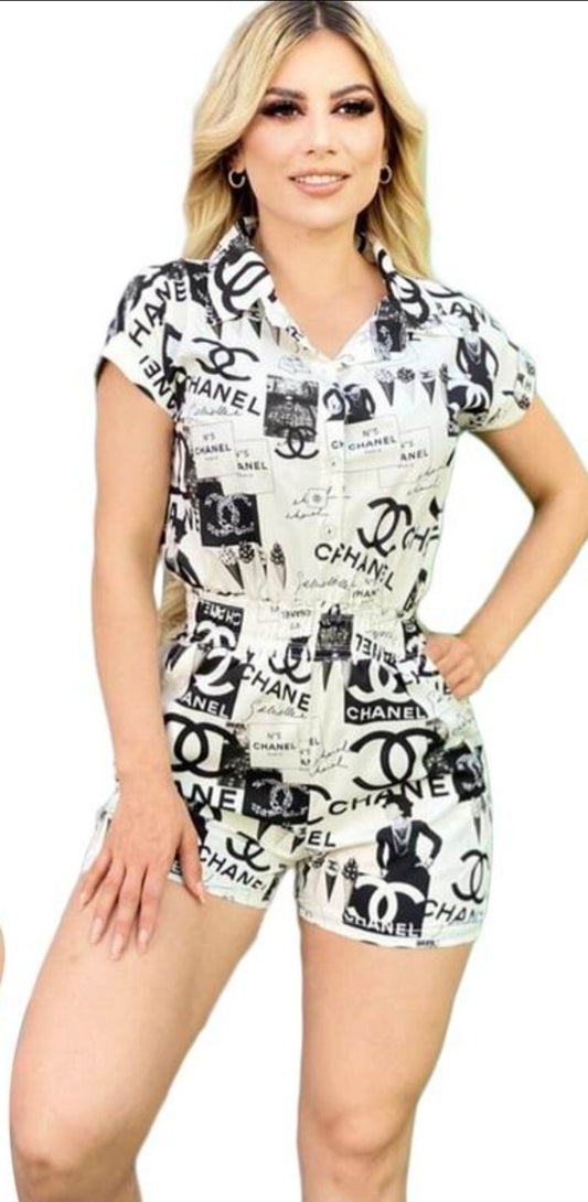 C #Newspaper Print Romper
