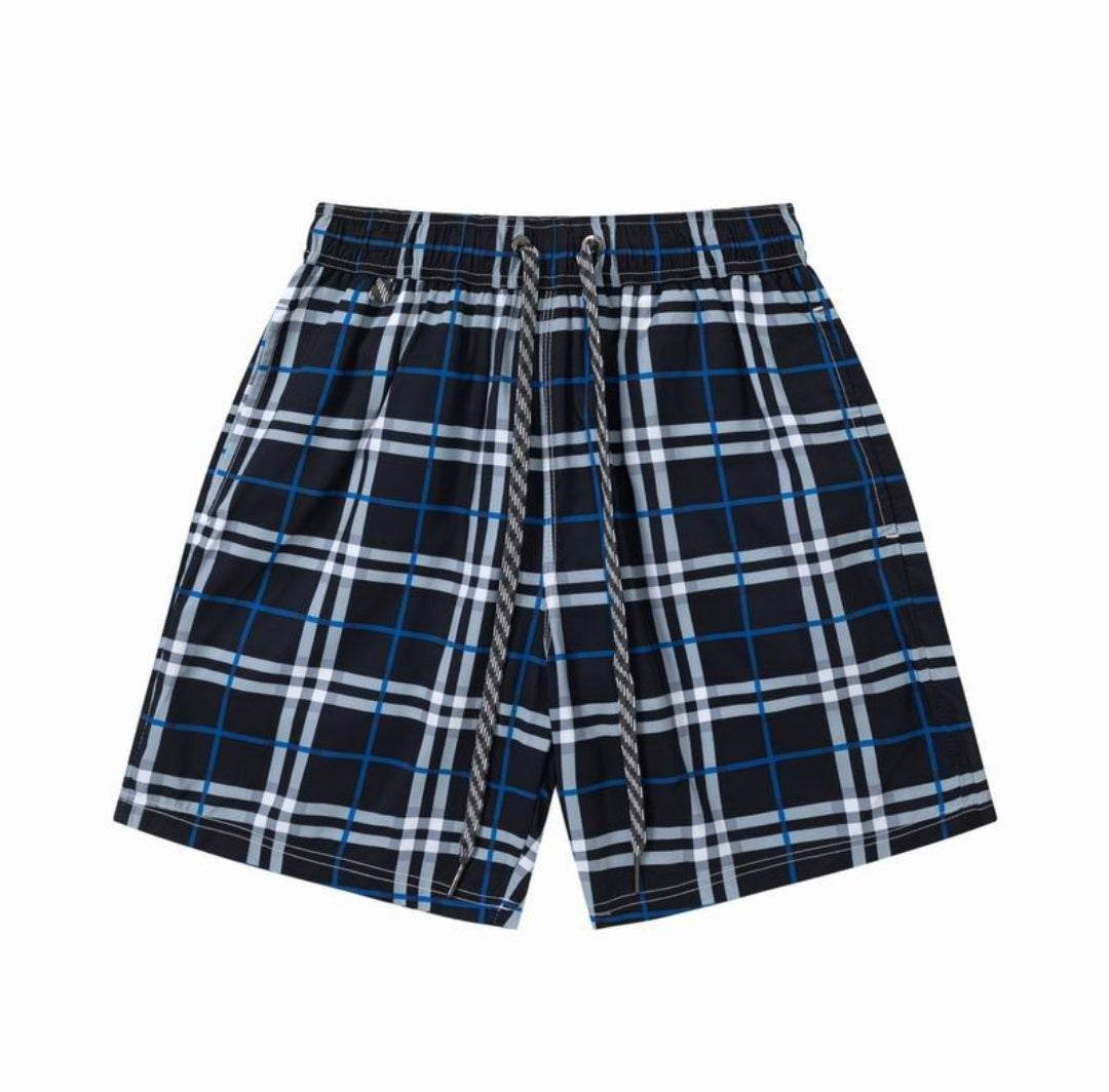 Bur #Check Drawstring Shorts