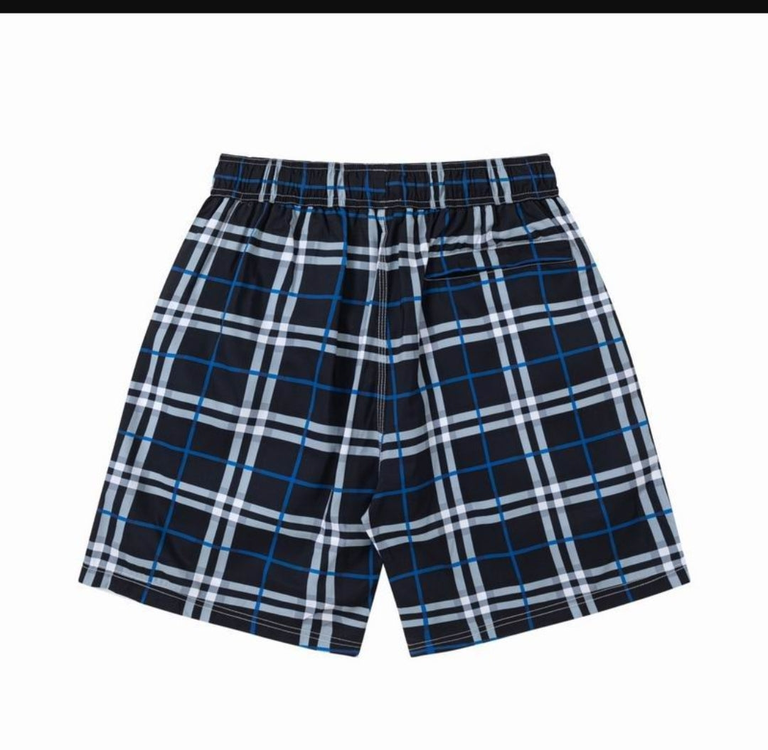 Bur #Check Drawstring Shorts