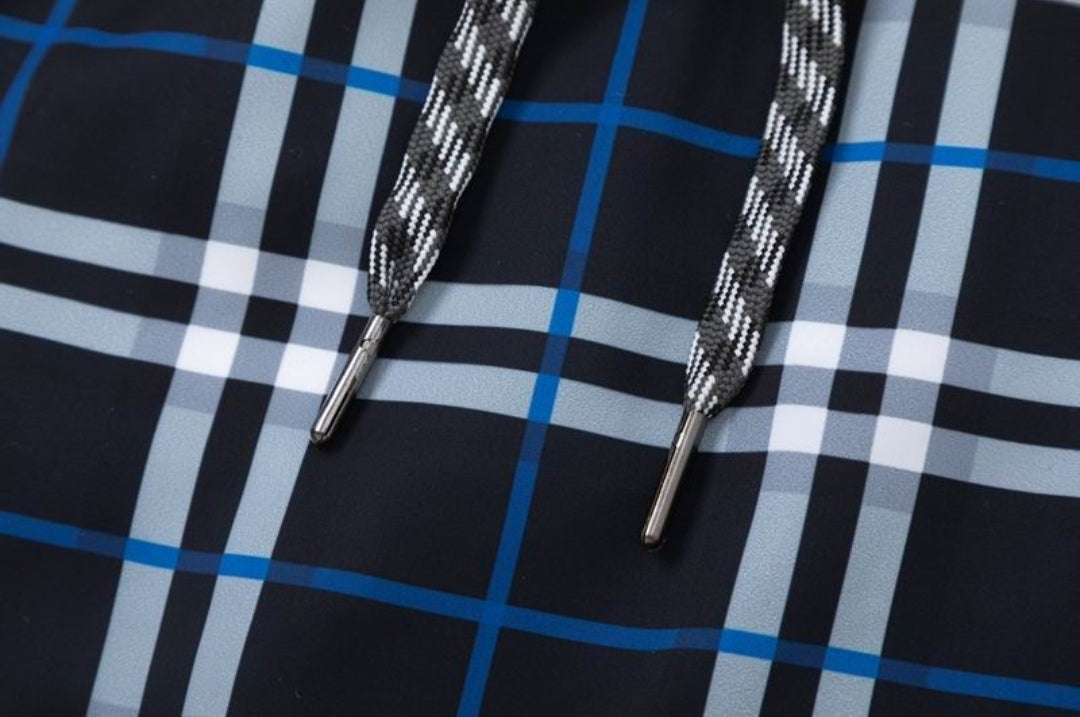 Bur #Check Drawstring Shorts
