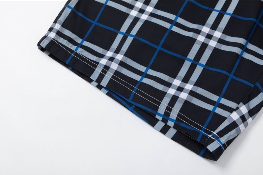 Bur #Check Drawstring Shorts
